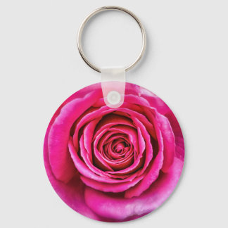 Hot Pink Rose Key Ring