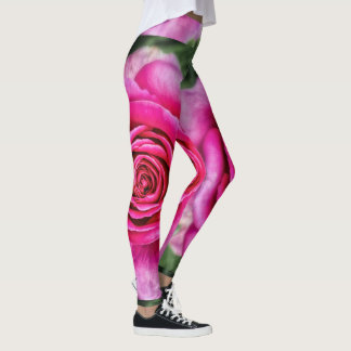 Hot Pink Rose Leggings