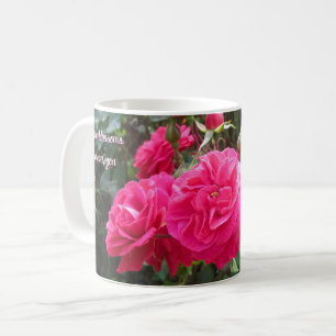Hot Pink Roses - Personalised Mother's Day Coffee Mug