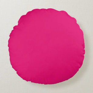 Hot Pink round poly throw pillow