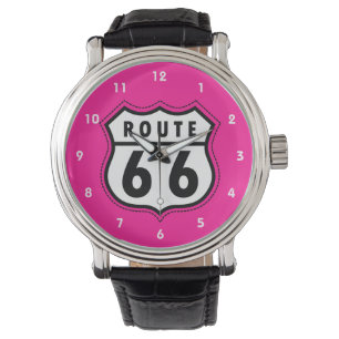 Hot Pink Route 66 road sign Watch