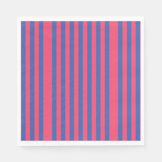 Hot Pink & Royal Blue Bold Vertical Stripes Napkin
