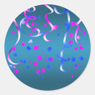 Hot Pink Royal Blue Confetti Stickers