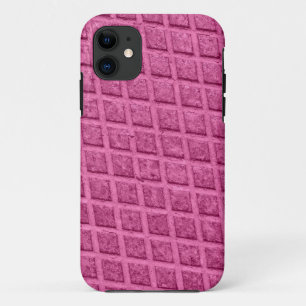 Hot Pink Rusty Metal Diamond Mosaic Abstract Art iPhone 11 Case