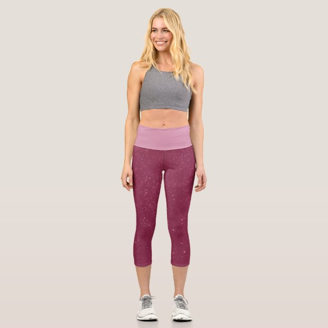 Hot Pink Sand Capri Leggings (Front)