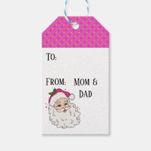 Hot Pink Santa Gift Tags