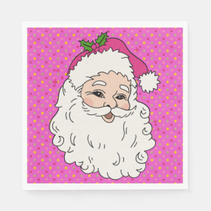 Hot Pink Santa Napkin