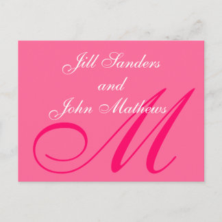 Hot Pink Save the Date Announcements Postcards