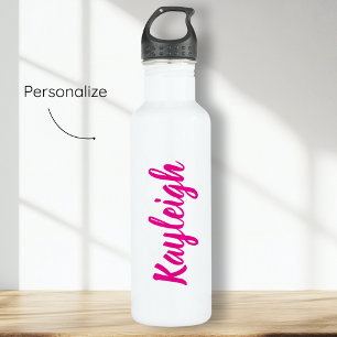 Hot Pink Script Custom Name 710 Ml Water Bottle