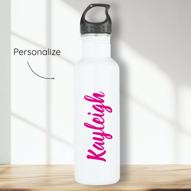 Hot Pink Script Custom Name 710 Ml Water Bottle (Creator Uploaded)