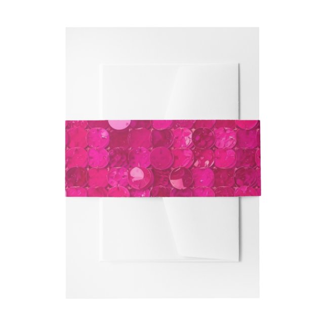 Hot Pink Sequin Invitation Belly Band (Front Example)