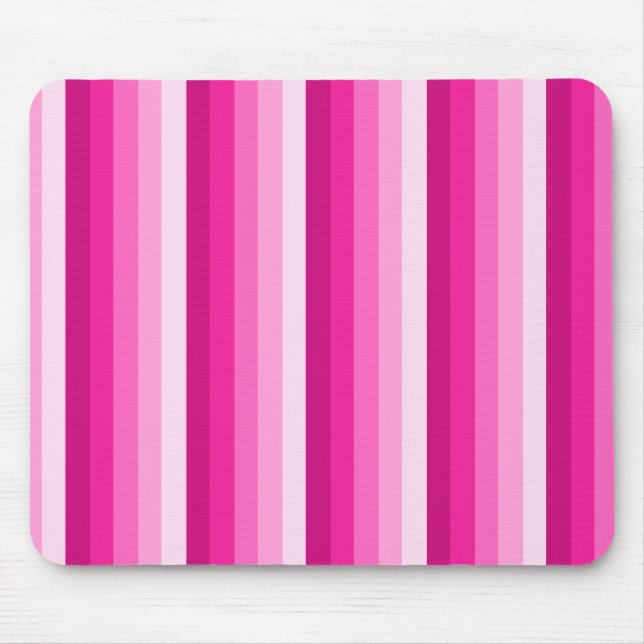Hot pink shadow stripes mouse mat (Front)
