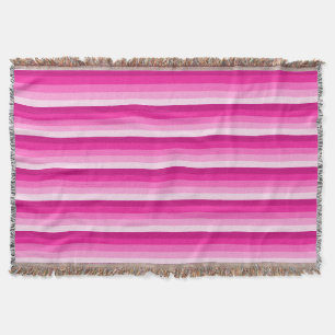 Hot pink shadow stripes throw blanket