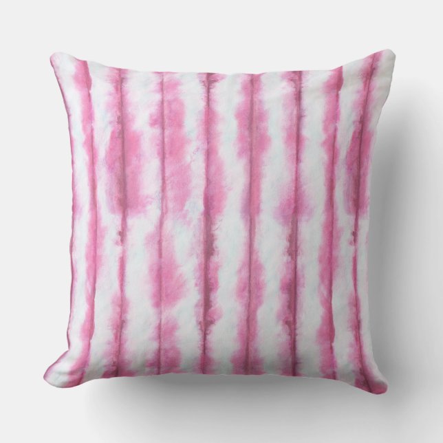 Hot Pink Shibori Designer Decor Cushion (Front)