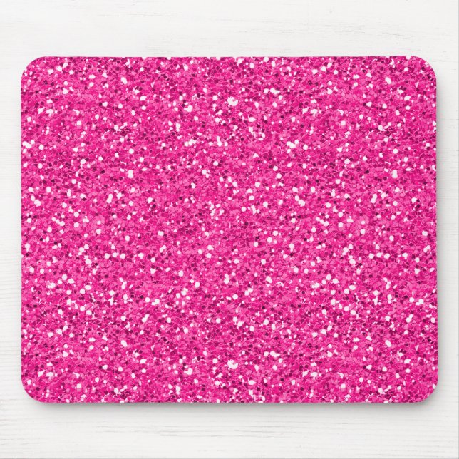 Hot Pink Shimmer Glitter Mouse Mat (Front)