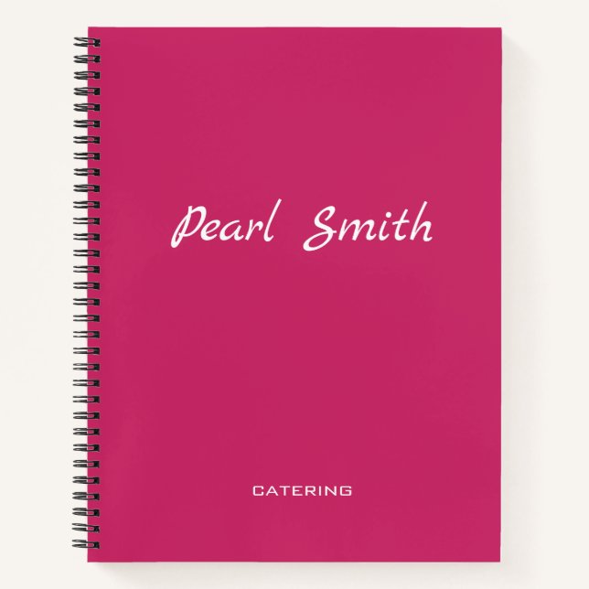 Hot pink simple business notebook (Front)