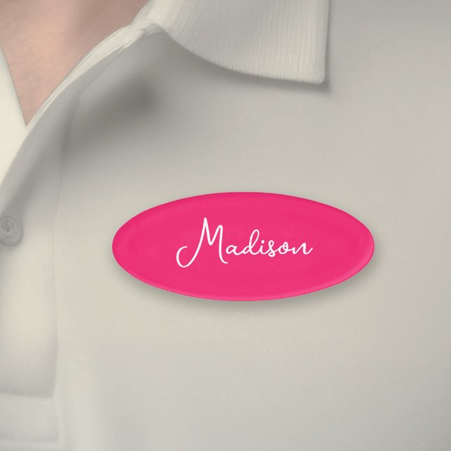 Hot Pink Simple First Name Script Tag (Creator Uploaded)