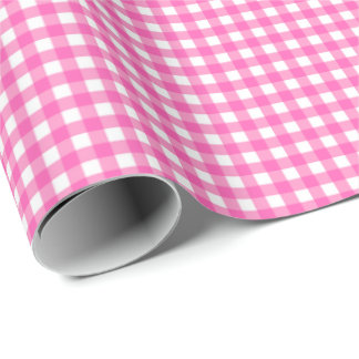 Hot Pink Simple Plaid Wrapping Paper