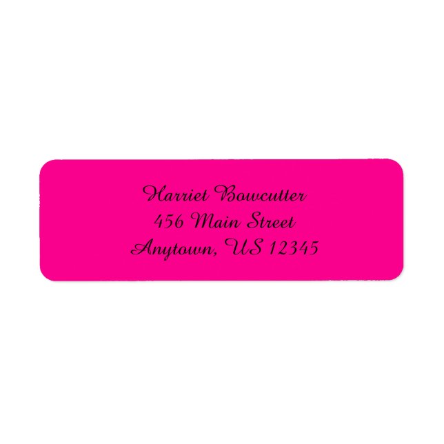 Hot Pink Simple Plain Return Address Labels (Front)