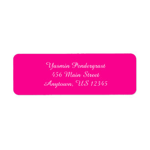 Hot Pink Simple Plain Return Address Labels