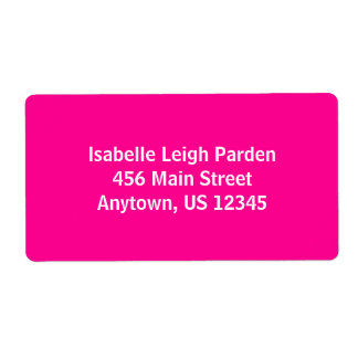 Hot Pink Simple Plain Shipping Labels