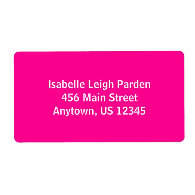 Hot Pink Simple Plain Shipping Labels (Front)