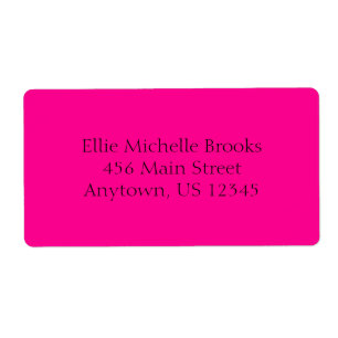 Hot Pink Simple Plain Shipping Labels