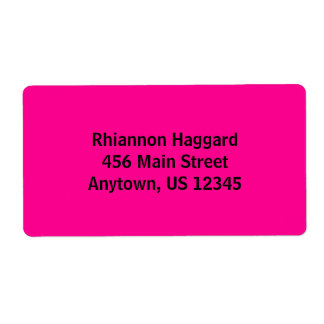 Hot Pink Simple Plain Shipping Labels