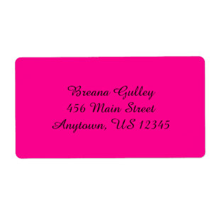 Hot Pink Simple Plain Shipping Labels