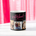 Hot Pink Sisterhood Sisters 3 Photo Collage Coffee Mug<br><div class="desc">Celebrate sisterhood with the Sisters 3 Photo Collage Keepsake Gift Coffee Mug. This vibrant mug features a stunning collage of three cherished photos, capturing special moments shared with your sisters. The hot pink design adds a fun and stylish touch, making it a standout piece for any coffee or tea lover....</div>