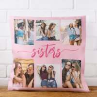 Hot Pink Sisters 6 Photo Collage Keepsake Gift