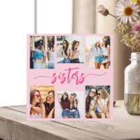 Hot Pink Sisters 6 Photo Collage Keepsake Gift