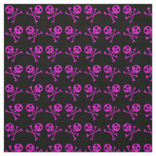 Hot Pink Skull Pattern Fabric