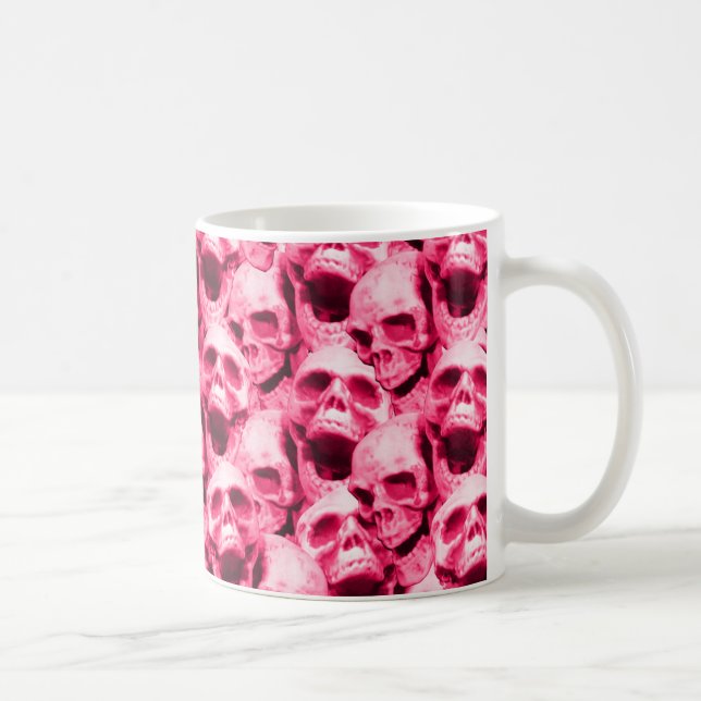 Hot Pink Skulls Coffee Mug (Right)