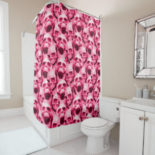 Hot Pink Skulls Shower Curtain