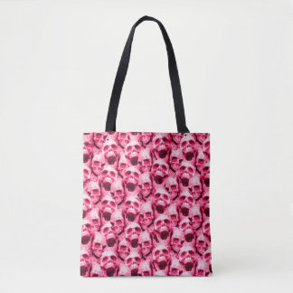 Hot Pink Skulls Tote Bag