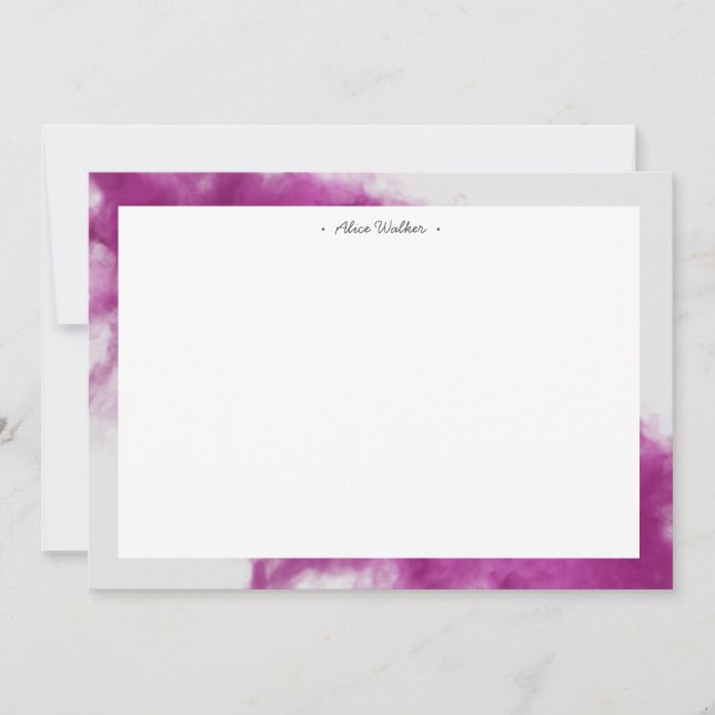hot pink smoke effect monogram card (Front)