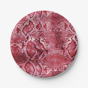 Hot Pink Snake print Paper Plate
