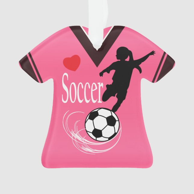 Hot Pink Soccer Ball Shirt Ornament (Front)