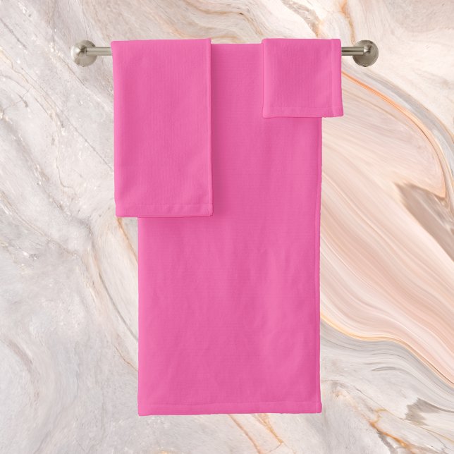 Hot Pink Solid Color Bath Towel Set (Creator Uploaded)