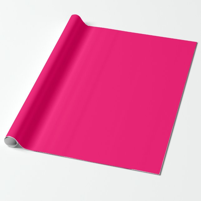 Hot Pink Solid Color Wrapping Paper (Unrolled)