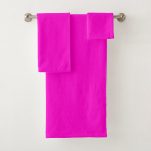Hot Pink Solid Colour Bath Towel Set