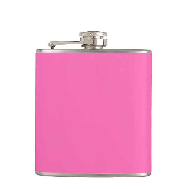 Hot Pink Solid Colour Blank Hip Flask (Front)