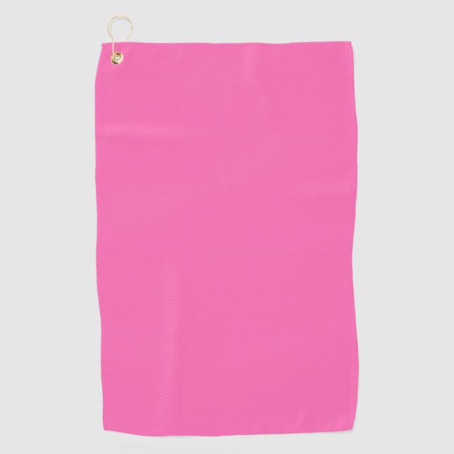Hot Pink Solid Colour Golf Towel (Front)