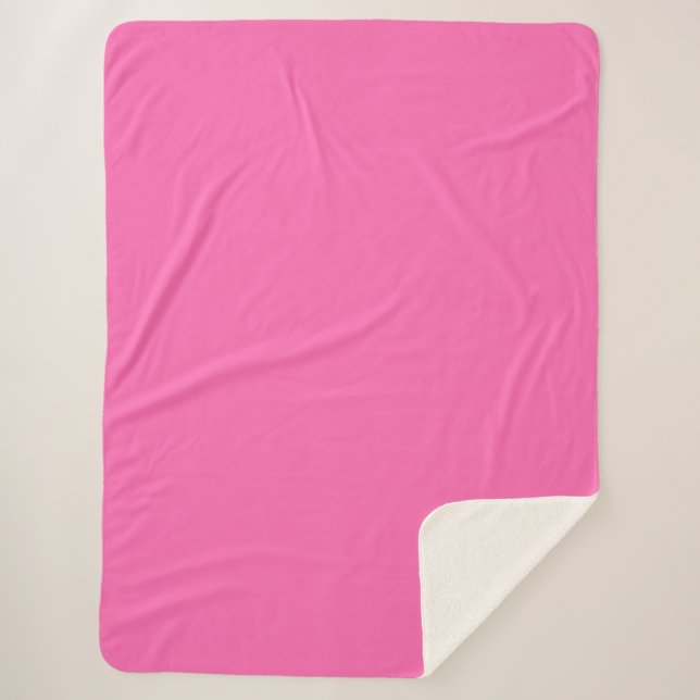Hot Pink Solid Colour Sherpa Blanket (Front)