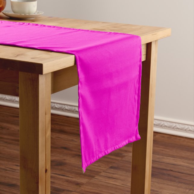 Hot Pink Solid Colour Short Table Runner (In Situ)