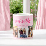 Hot Pink Soul Sisters 3 Photo Collage Keepsake Coffee Mug<br><div class="desc">Celebrate sisterhood with the Hot Pink Sisters 3 Photo Collage Keepsake Gift Coffee Mug. This vibrant mug features a stunning collage of three cherished photos, capturing special moments shared with your sisters. The hot pink design adds a fun and stylish touch, making it a standout piece for any coffee or...</div>