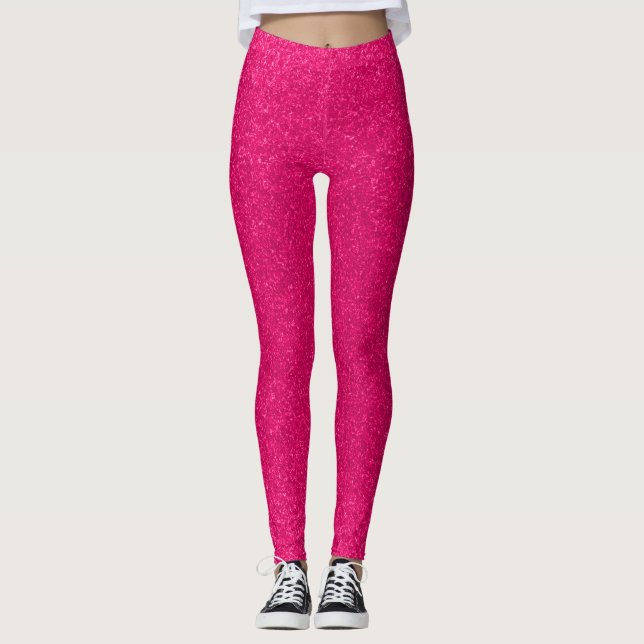 Hot Pink Space Sparkles Leggings (Front)