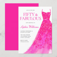 Hot Pink Sparkle Dress 50th Birthday Party 