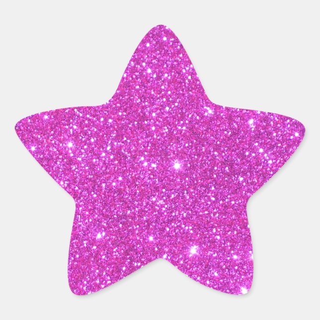 Hot Pink Sparkle Glittery CricketDiane Art Star Sticker (Front)